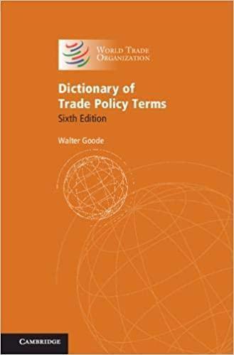 Dictionary Of Trade Policy Terms 6Th Edition