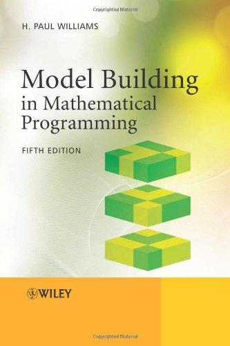 Model Building In Mathematical Programming 5Th Edition