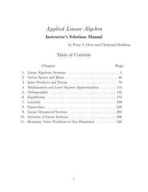 Instructor’s Solution Manual for “Applied Linear Algebra” (with Errata) – Peter J. Olver, Chehrzad Shakiban